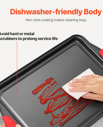 Baking Pan Set 8-Piece Nonstick Carbon Steel Bakeware Set With Silicone Handle