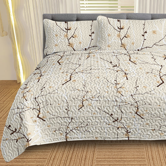 3pcs Minimalist Tree Branch Patterned Blankets Suitable For All Seasons, Including Flower And Autumn Leaf Bedding Sets With 2 Pillowcases, Suitable For Children And Adults