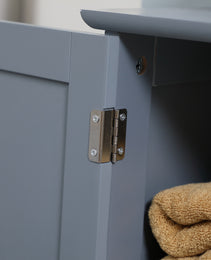 Under Sink Bathroom Cabinet, Pedestal Sink Storage Cabinet with 2 Doors, Shelf and U-Shape, Gray