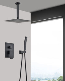 Ceiling Mounted Shower System Combination Kit With Handheld And 16 Inch Shower Head