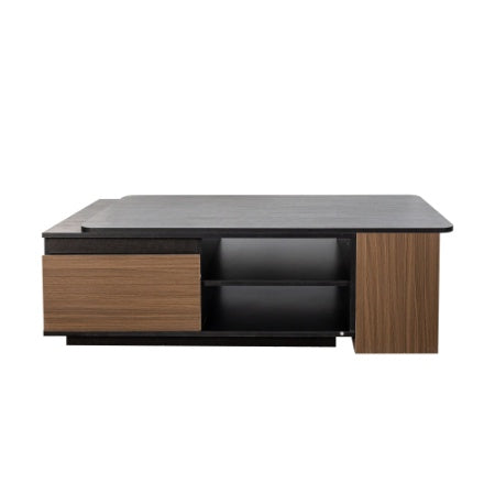 Extendable Coffee Table, Length Adjustable Wood Coffee Table With 2 Storage Drawers For Living Room, Large Long Rectangular Center Table