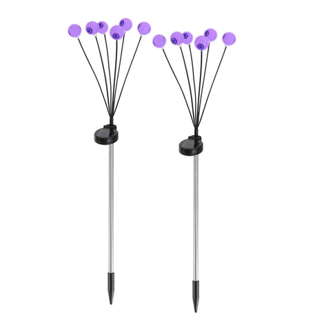 2Pcs Purple Light OR 2Pcs Green Light Solar Scary Eyeballs Lights Outdoor Halloween Decoration Swaying Light Halloween Path Lights Ornaments With Total 12LED IP65 Waterproof For Yard Garden - CJDS - FC