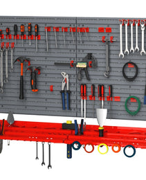 DURHAND Tool Organizer Wall Mounted With 54 Piece Pegboard And Shelf 50 Hooks, DIY Garage Storage With Strong Loading Capacity