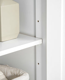 Freestanding Bathroom Storage Cabinet, Floor Cabinet with 2 Drawers, Adjustable Shelf, for Bathroom, Living Room or Entryway, White
