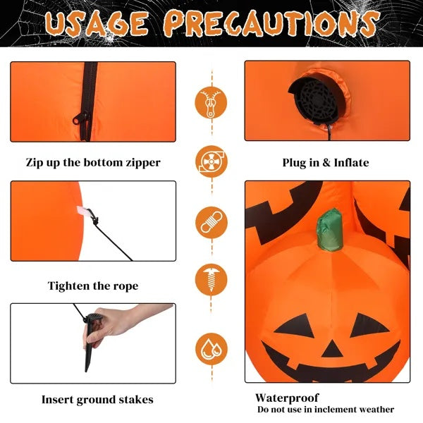 LED String Lights 7pcs Pumpkin Inflatable Halloween Decoration - CJDS - FC