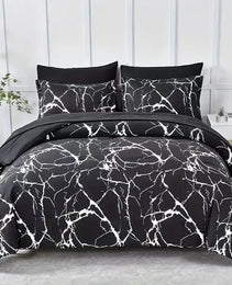 Black Marble Pattern Bed Set