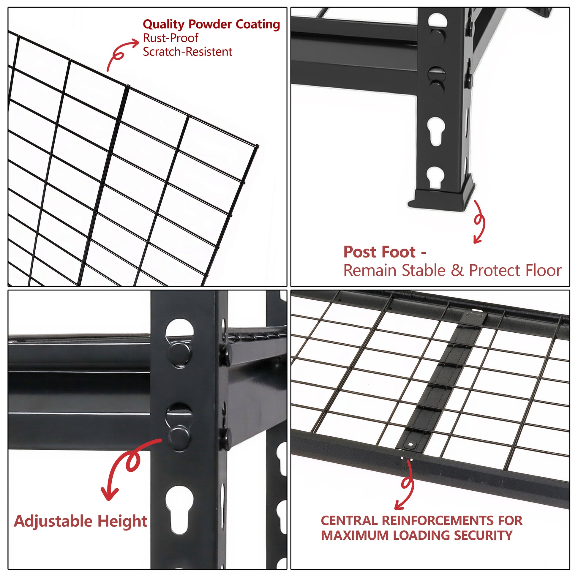 5- Tier Storage Shelves  Heavy- Duty Garage Shelving  Adjustable Shelving Unit  Steel Shelf  Boltless Assembly  For Garage  Shed  2 250 Lb Load   36 W X 18 D X 72 H Inches  Black