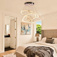 3-Ring Acrylic Crystal Chandelier Modern Ceiling Light Fixture