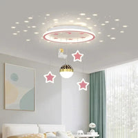 SANDYHA Creative Star Design LED Chandelier for Children's Room Bedroom Study Cartoon Ring Lamp Warm Lighting Home Decor Unique