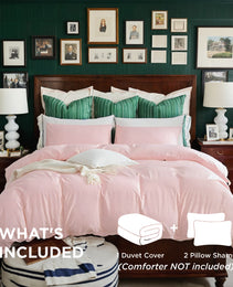 This High-quality White And Pink Oversized Solid Color Duvet Cover Set Includes One Duvet Cover And Two Pillowcases. Its Universally Appealing Design Creates A Warm And Cozy Atmosphere For Any Campus