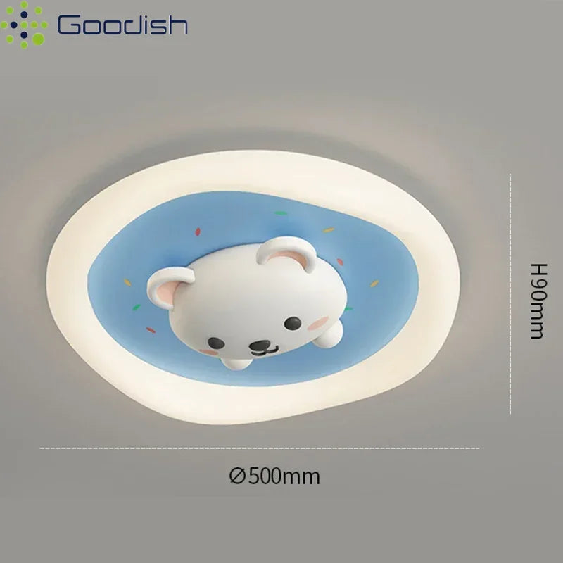 Modern Minimalist LED Home Ceiling Lights Cute Little Rabbit Art Creative Painted Lamps for Kids Bedroom Decoration Chandeliers
