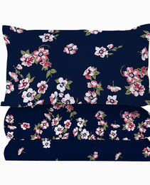 3pc Dark Blue Floral Bedding Comforter Set Including 1 Comforter Set And 2 Pillowcases Suitable For All Seasons