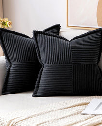 Corduroy Pillow Covers Super Soft Boho Striped Pillow Covers Broadside Decorative Textured Christmas Throw Pillows For Couch Cushion Livingroom