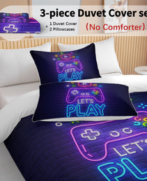 Gaming Duvet Cover Set Twin Full Queen King Size Video Game Controller Bedding Set, Boys Video Games Comforter Cover With 2 Pillow Shams, Bed Set For Boys Girls Bedroom Decor