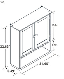 Bathroom Wall Cabinet With Double Mirror Doors And Shelves
