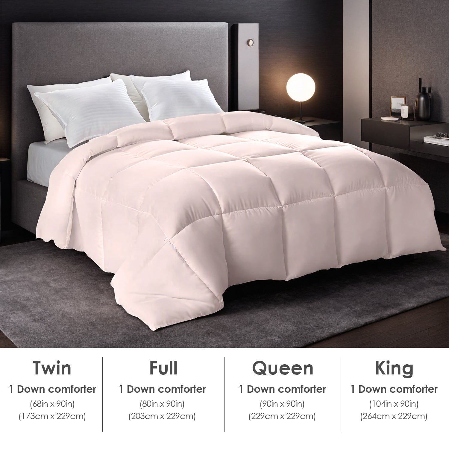 Pink Extra Large Plump Thick Duvet Enhanced Warmth Skin Friendly Comfort. Fits Single Double Beds. Luxury Hotel Grade Insert For Bedroom Use. Perfect Christmas Gift Replacement.