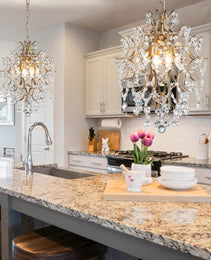 Crystal Chandeliers Pendant Light Brass Finish 13In