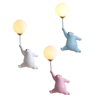Cartoon Polar Bear LED Sconce Light Creative Wall Lighting Lampe Murale for Family Theme Hotel Kid Children Bedroom Wall Lamps