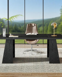 63-Inch Executive Desk, Modern Large Office Computer Desk With Double Pedestal And Storage Shelves, Simple Writing Conference Table