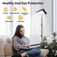 Bright LED Floor Lamp for Outdoor/Indoor Use with Timer, Dimmable Standing Task Light for Yard, Camping, Office & Living Room