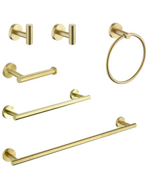 6 Piece Stainless Steel Bathroom Towel Rack Set Wall Mount