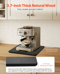 Appliance Slider 13 X 16 In Sliding Tray For Coffee Maker Black