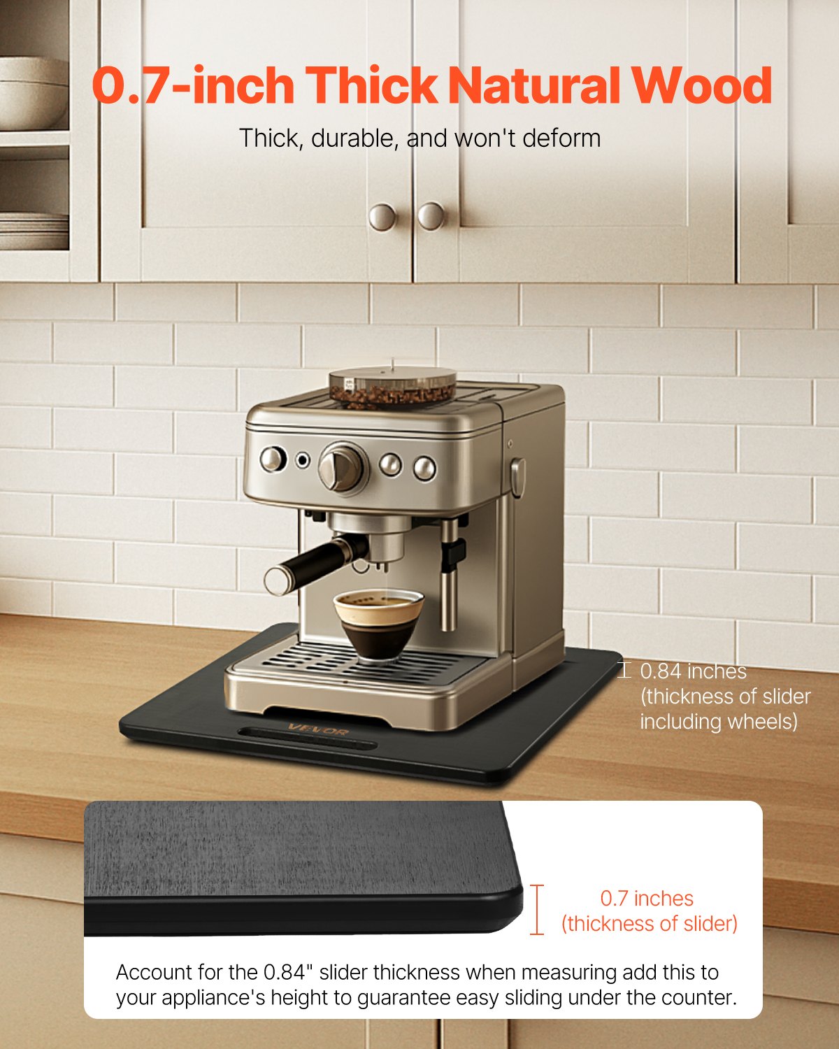 Appliance Slider 13 X 16 In Sliding Tray For Coffee Maker Black
