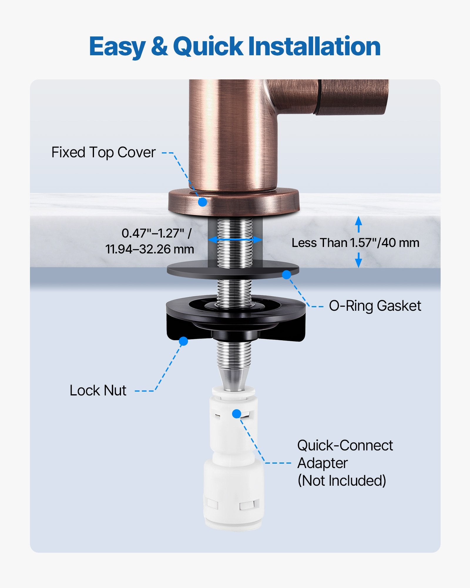 Ro Water Faucet, Lead-Free Stainless Steel Faucet, Drinking Water Faucets With Solid Brass Valve, Anti-Rust & Durability Drinking Water Faucets For Kitchen, Bar Counter, Cafe, Antique Bronze