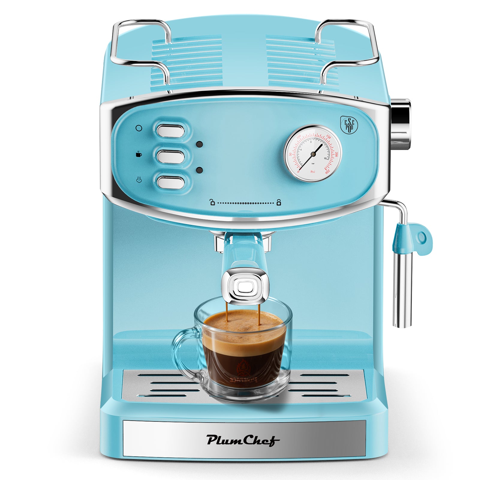 20 Bar Espresso Machine - Professional Compact Espresso Maker With Milk Frother, 54oz Large Water Tank, Low Noise, For Cappuccino, Latte, Blue, Amazon Resale Prohibited