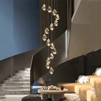 Modern Hall LED Chandeliers Luxury Villa Staircase Crystal Chandeliers Attic Hotel Lighting Fixtures Home Decor Chandeli