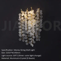 Modern Luxury Crystal Wall Lamp Living Room Bedroom Bedside Lamp Background Wall Villa Home Indoor Lighting Decoration LED Light