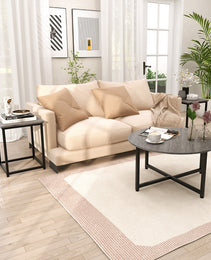 3-Piece Coffee Table Set Round Coffee Table And 2PCS Square End Tables