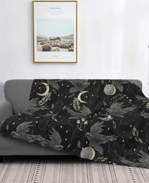 Gothic Mysterious Halloween Witch Flannel Blanket