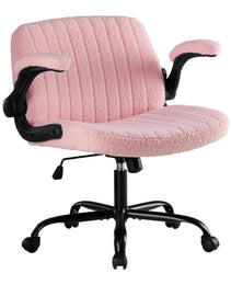Office Chair With Wheels, Wide-leg Cross-style Desk Chair, Adjustable Rotating Chair With Flip-up Armrests