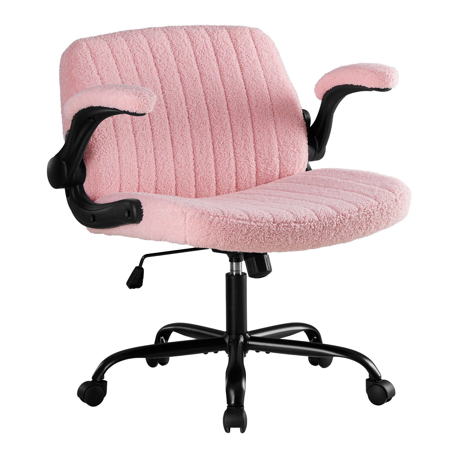 Office Chair With Wheels, Wide-leg Cross-style Desk Chair, Adjustable Rotating Chair With Flip-up Armrests