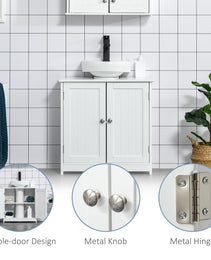 Bathroom Vanities, Bathroom Sink Cabinets with U-Shape Cut-Out and Adjustable Internal Shelf, White