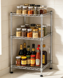 3Tier Wire Shelving Rack Metal Storage Shelf Unit For Laundry Bathroom Kitchen Pantry Closet