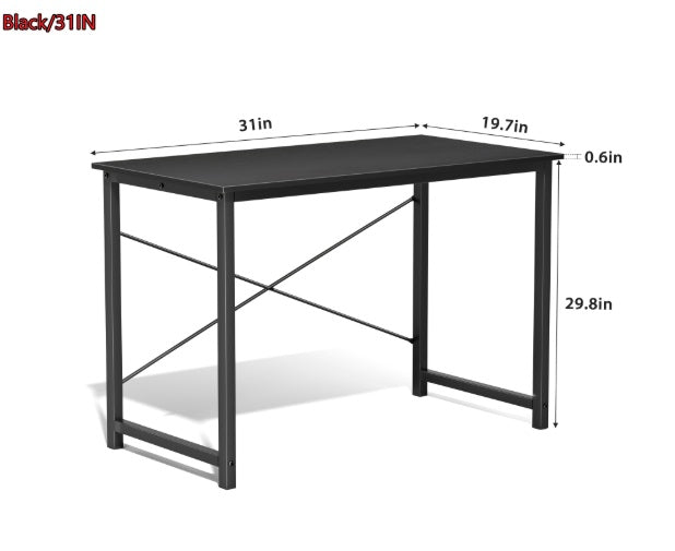 Computer Desk For Home Office, Modern Study Work Table Simple Style For Bedroom, Writing Desks With X-Shaped Reinforcement, Rust