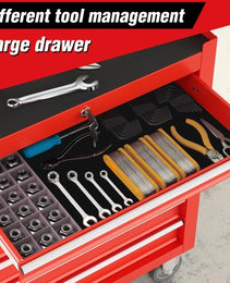 Rolling Tool Chest With 7-Drawer Tool Box With Wheels Multifunctional Tool Cart Mechanic Tool Storage Cabinet For Garage, Warehouse, Workshop, Repair Shop