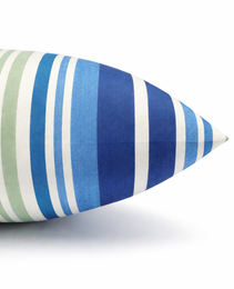 2 Pack Outdoor Throw Pillows, Waterproof & Fade-Resistant Patio Cushions For Garden, Porch, Poolside Furniture - Soft & Comfortable Decorative Pillow Covers 18x18 Inch, Striped Rich Navy Blue