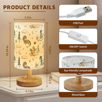 Cute Dragon Bedside Table Lamp for Bedroom with USB Port (White)