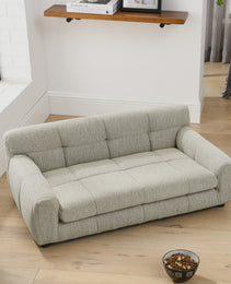 Soft And Comfortable Pet Sofa With Backrest And Armrests, Suitable For Modern Rectangular Pet Sofas For Small And Medium-sized Dogs,-Beige