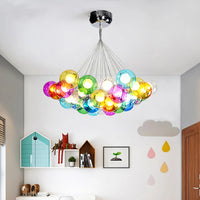 Nordic Modern Glass Ball Bubble Chandelier for Living Room Kids Bedroom Dining Table Clothing Store Lustre Pendant Light Fixture