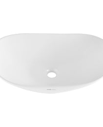 Oval Vessel Sink, 23.3" X 14.2" Bathroom Vessel Sink Bowl Countertop, White Ceramic Bathroom Sinks Above Counter, Bowl Sink With Modern Style, Well-Packaged For Bathroom, Hotel, Toilet, RV
