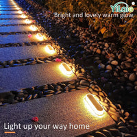 5 Years Lifespan Solar LED Step Lights Waterproof IP68 Outdoor LED Deck Lights Auto ON OFF for Stairs Driveway Deck Walkway Dock