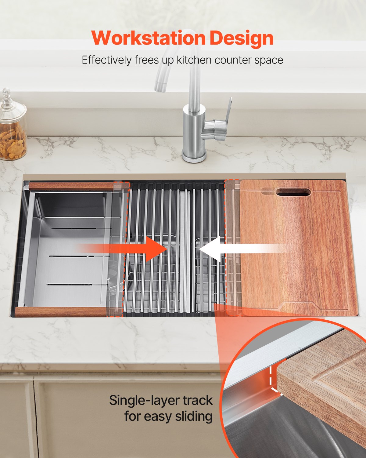 33' Kitchen Sink Undermount Double Bowl Drop-In Basin Stainless Steel Bar