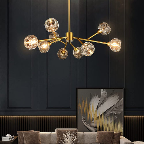 Sputnik Chandeliers for Dining Room，9 Lights D30 Inch