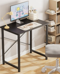 Computer Desk For Home Office, Modern Study Work Table Simple Style For Bedroom, Writing Desks With X-Shaped Reinforcement, Rust