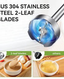 TENKER 5-in-1 Hand Immersion Blender, 1000W 12 Speed Handheld Blender, Copper Motor Stainless Steel Blade Stick Blender,600ml Mixing Beaker,500ml Food Processor, Whisk, Milk Frother, BPA-Free, Red