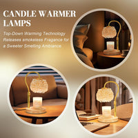 Candle Warmer Lamp with Timer, Dimmable Candle Lamp Warmer with 312 K9 Crystals Adjustable Height Electric Candle Warmer for Women Gifts, Wax Warmer Lamp with 2 Bulbs for Jar Candles